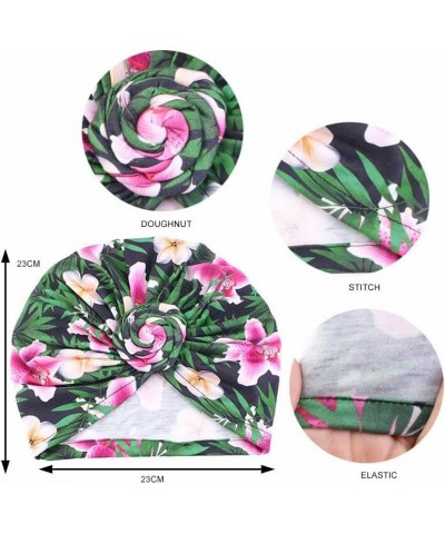 4 Pieces Womens Flower Turban Bonnet Twist Knot Indian Hat Ladies Chemo Cancer Cap Bandanas Head Scarf 4pcs Style a $12.38 Sk...