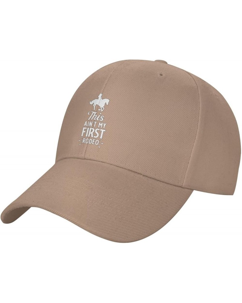 Baseball Cap Adjustable Fashion Uv Protection This_Ain't_My_First Rodeo Logo Sunhat Unisex Natural $15.52 Visors