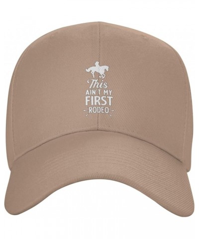 Baseball Cap Adjustable Fashion Uv Protection This_Ain't_My_First Rodeo Logo Sunhat Unisex Natural $15.52 Visors