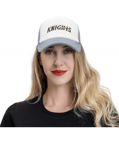 Charlotte Knights Logo Trucker Hats for Both Men and Women - Mesh Baseball Snapback Hats Gray $11.33 Baseball Caps