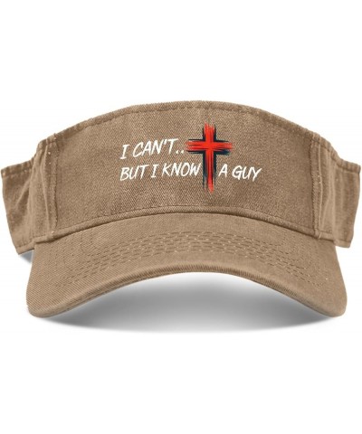 i Can't but i Know a Guy Hat Sun Visor Hats for Men Sun Visors Packable Golf Caps Pigment Khaki $10.69 Visors