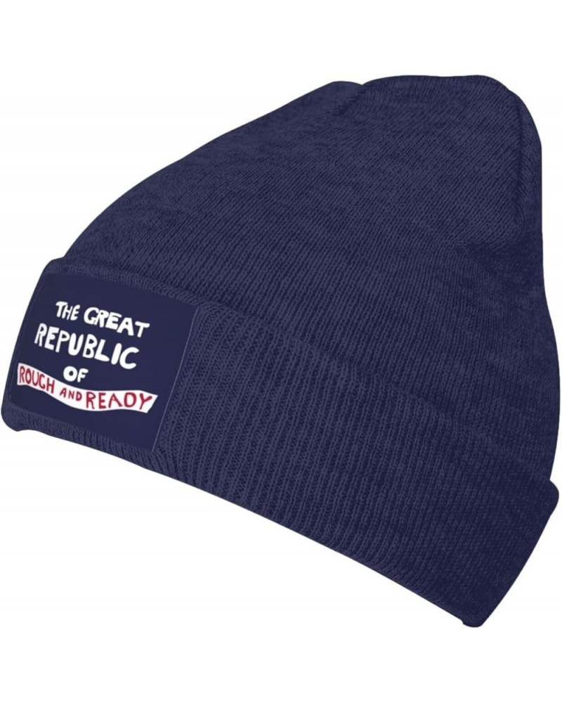 Flag of The Great Republic of Rough and Ready Beanie Hat for Men Women Soft Cozy Skull Cap Winter Warm Knit Hats Navy Blue $1...