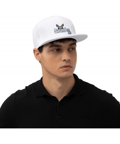 University of Akron Zips Hats for Men Flat Bill Fitted Caps Hiphop Rap Adjustable Baseball Trucker Dad Hat White $10.19 Baseb...