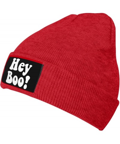 Hey Boo Beanie Hat Funny Warm Winter Knit Skull Cap Men Women Red $11.82 Skullies & Beanies