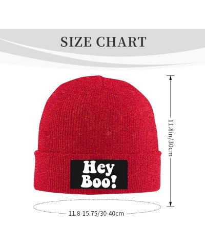 Hey Boo Beanie Hat Funny Warm Winter Knit Skull Cap Men Women Red $11.82 Skullies & Beanies