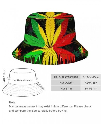 Unisex Bone Pattern Bucket Hat Fisherman Cap Outdoor Sun Protection, Summer Sun Hat for Women Men Rasta Leaf Art $9.86 Bucket...