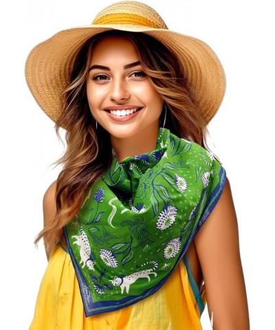 Cotton Designer Square Bandana Headband 26x26" Hair Scarf for Women Lightweight Face Neck Wrap Ocelot $8.78 Scarves