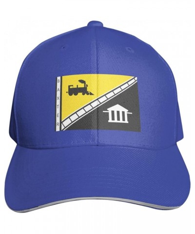 Flag of Baxter, Tennessee Baseball Cap Sandwich Brim Hats for Men Women Adjustable Caps Blue $11.25 Baseball Caps