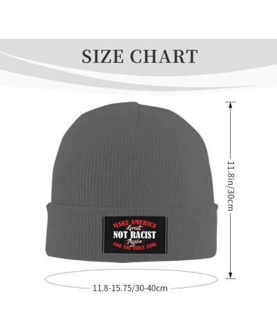 Make America Not Racist for The First Time Beanie for Women,Slouchy Knit Skull Cap Warm Winter Hat Cuffed Plain Hat Deep Heat...