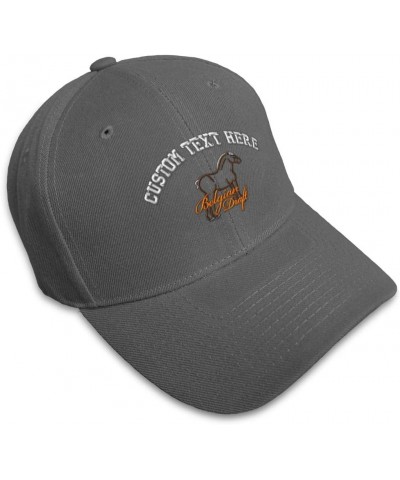 Custom Baseball Cap Animal Horse Belgian Draft Embroidery Horses Acrylic Dark Grey Personalized Text Here $11.50 Baseball Caps