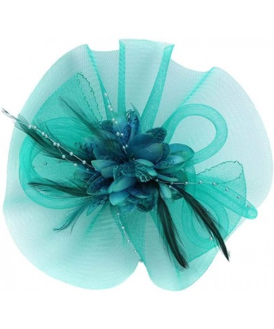 Women Fashion Y2K Ribbons Mesh Hijab Women Hat Feathers Fashion Wedding Gown Fascinator Party Baseball Caps Blue $8.75 Balacl...