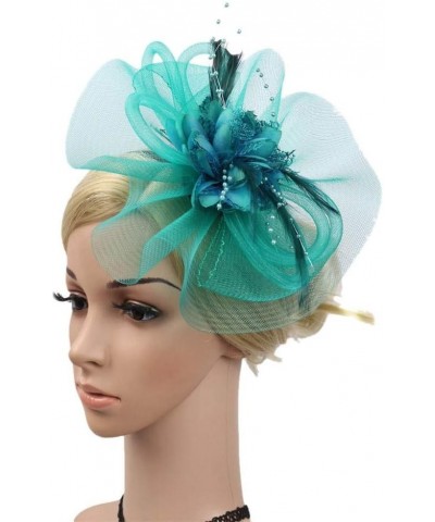 Women Fashion Y2K Ribbons Mesh Hijab Women Hat Feathers Fashion Wedding Gown Fascinator Party Baseball Caps Blue $8.75 Balacl...