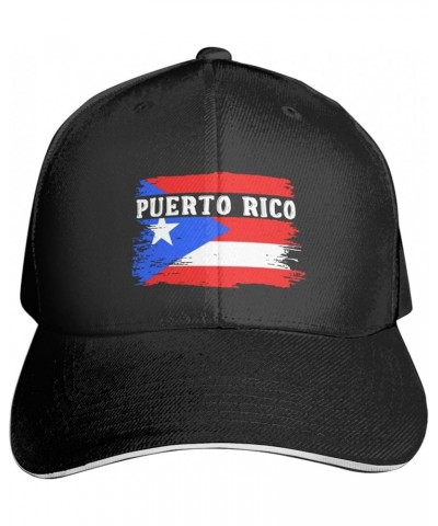 Puerto Rico Flag Hat for Men Women Adjustable Dad Trucker Hats Black Puerto Rico Flag2 $11.39 Baseball Caps