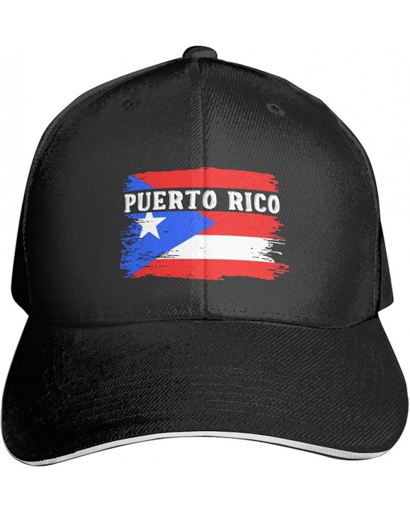 Puerto Rico Flag Hat for Men Women Adjustable Dad Trucker Hats Black Puerto Rico Flag2 $11.39 Baseball Caps