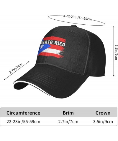 Puerto Rico Flag Hat for Men Women Adjustable Dad Trucker Hats Black Puerto Rico Flag2 $11.39 Baseball Caps