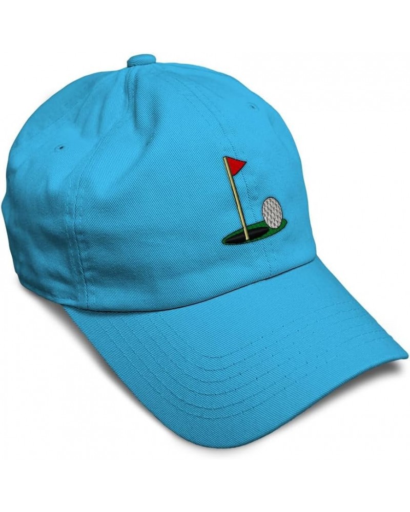 Soft Baseball Cap Golf Ball on Green Olympics Sports Event Dad Hats for Men & Women Aqua $17.10 Baseball Caps