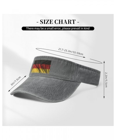 Silk Style Flag of Germany Sun Visor Hats for Women Men Adjustable Sports Sun Hats Golf Cap Gray $9.86 Visors