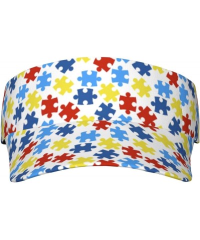 Autism Awareness Visor Hat, Fashion Sports Sun Visor Hat, Adjustable Golf Hats for Women Men Autism-4 $10.80 Visors