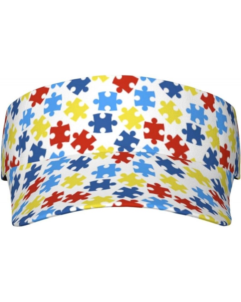 Autism Awareness Visor Hat, Fashion Sports Sun Visor Hat, Adjustable Golf Hats for Women Men Autism-4 $10.80 Visors