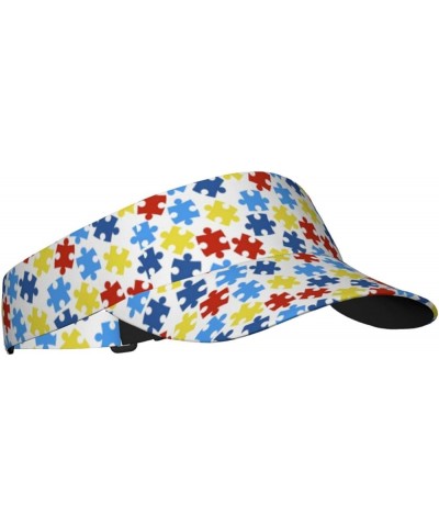 Autism Awareness Visor Hat, Fashion Sports Sun Visor Hat, Adjustable Golf Hats for Women Men Autism-4 $10.80 Visors