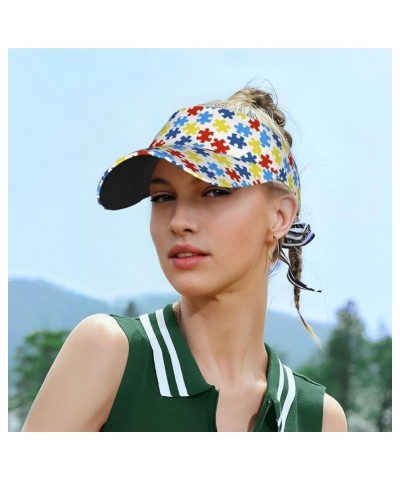 Autism Awareness Visor Hat, Fashion Sports Sun Visor Hat, Adjustable Golf Hats for Women Men Autism-4 $10.80 Visors