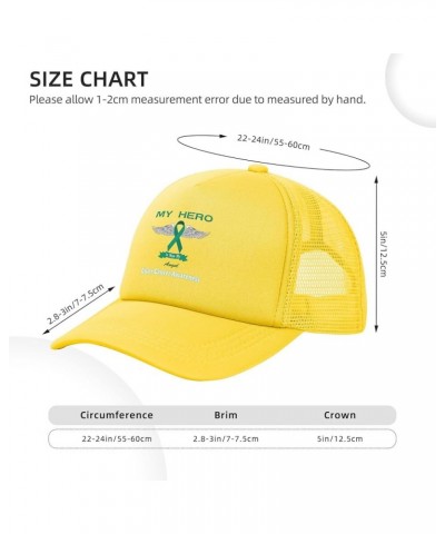 Trucker Hat Mesh Baseball Cap Adjustable Dad Hat Unisex Yellow $10.23 Baseball Caps