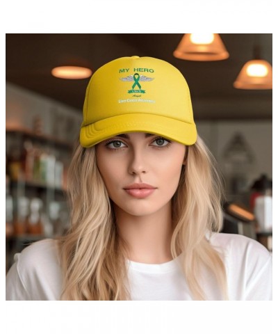 Trucker Hat Mesh Baseball Cap Adjustable Dad Hat Unisex Yellow $10.23 Baseball Caps