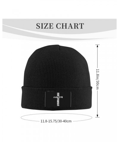 Religious Cross John 3-16 Unisex Four Seasons Knitted Hat Winter Warm Hats Hats for Men Women One Size Black $11.06 Skullies ...