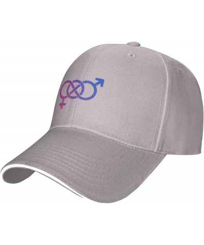 Bisexual Pride Bi Hat Adult Unisex Adjustable Baseball Cap Trucker Sun Visor Outdoor Sports Cap for Men Women Gray $12.30 Bas...