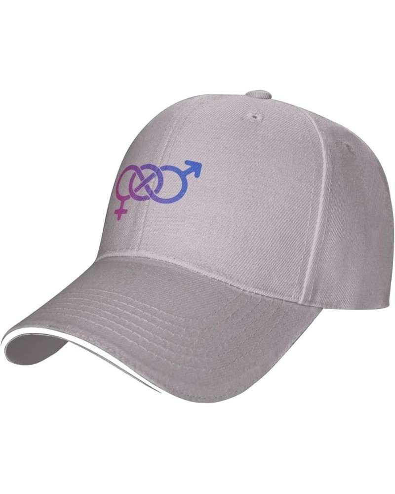 Bisexual Pride Bi Hat Adult Unisex Adjustable Baseball Cap Trucker Sun Visor Outdoor Sports Cap for Men Women Gray $12.30 Bas...