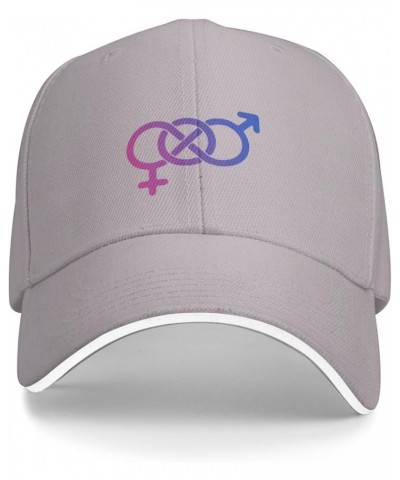 Bisexual Pride Bi Hat Adult Unisex Adjustable Baseball Cap Trucker Sun Visor Outdoor Sports Cap for Men Women Gray $12.30 Bas...