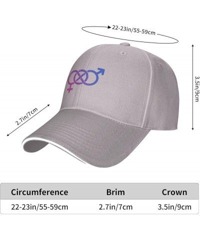 Bisexual Pride Bi Hat Adult Unisex Adjustable Baseball Cap Trucker Sun Visor Outdoor Sports Cap for Men Women Gray $12.30 Bas...