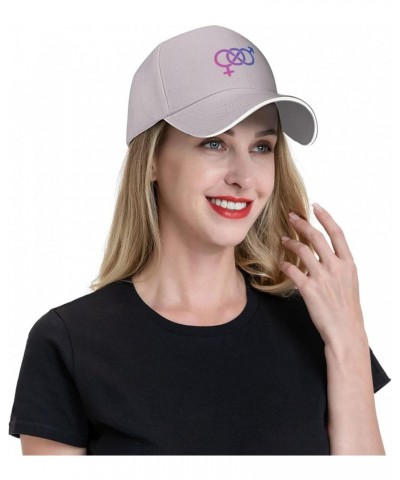 Bisexual Pride Bi Hat Adult Unisex Adjustable Baseball Cap Trucker Sun Visor Outdoor Sports Cap for Men Women Gray $12.30 Bas...