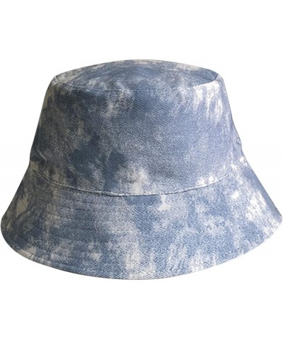 Women's Visor Hats Neutral Printed Double Sided Wearable Bucket Hat Tie Dye Printed Fisherman's Hat Sun Visor Cap Blue $11.18...