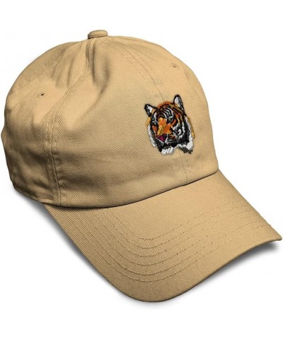 Soft Baseball Cap Tiger Cross-Stitch Embroidery Wild Animals Cotton Dad Hats for Men & Women Khaki Design Only $15.94 Basebal...