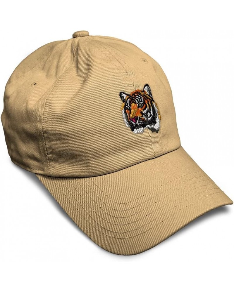 Soft Baseball Cap Tiger Cross-Stitch Embroidery Wild Animals Cotton Dad Hats for Men & Women Khaki Design Only $15.94 Basebal...