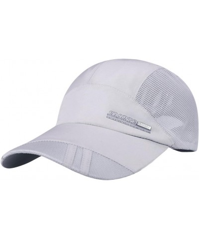 Women Breathable Mesh Baseball Cap Summer Quick Drying Hat Foldable Sun Sunscreen Hats for Golf Sport Light Gray $6.71 Sun Hats