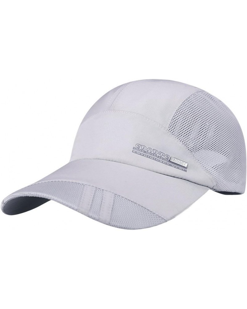 Women Breathable Mesh Baseball Cap Summer Quick Drying Hat Foldable Sun Sunscreen Hats for Golf Sport Light Gray $6.71 Sun Hats