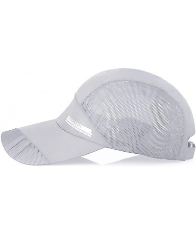 Women Breathable Mesh Baseball Cap Summer Quick Drying Hat Foldable Sun Sunscreen Hats for Golf Sport Light Gray $6.71 Sun Hats