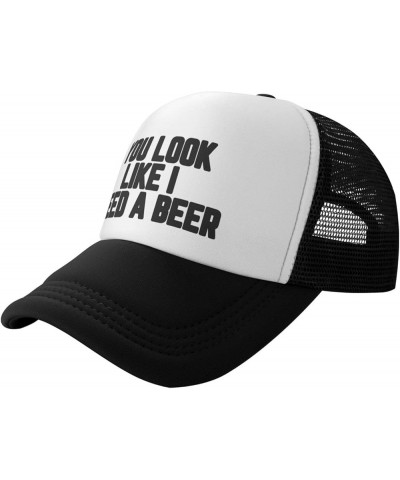 You Look Like I Need A Beer - Unisex Adult Trucker Cap Hat You Look Like I Need A Beer Trucker Hat Men Women Mesh Cap Black B...