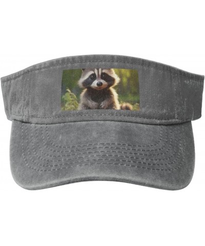 Cute Raccoon Print Ladies' Washed Denim Open-Top Hat for Outdoor Decorations and Daily Use $13.81 Sun Hats