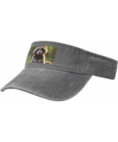 Cute Raccoon Print Ladies' Washed Denim Open-Top Hat for Outdoor Decorations and Daily Use $13.81 Sun Hats