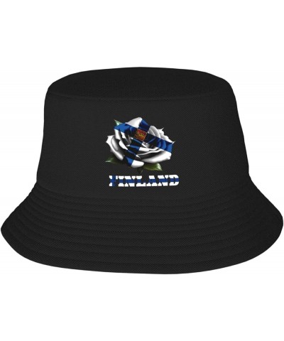 Flag Bucket Hats for Men Women Adult Printed Fishing Hats Sun Hats Novelty Bucket Hats Rose Finnish Finland Flags $11.33 Buck...