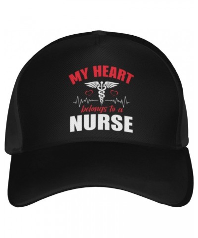 My Heart Belongs to A Nurse Baseball Cap Men's and Women's Baseball Hat Adjustable Casual Outdoor Breathable Caps Truck Drive...