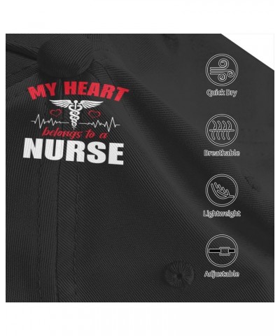 My Heart Belongs to A Nurse Baseball Cap Men's and Women's Baseball Hat Adjustable Casual Outdoor Breathable Caps Truck Drive...