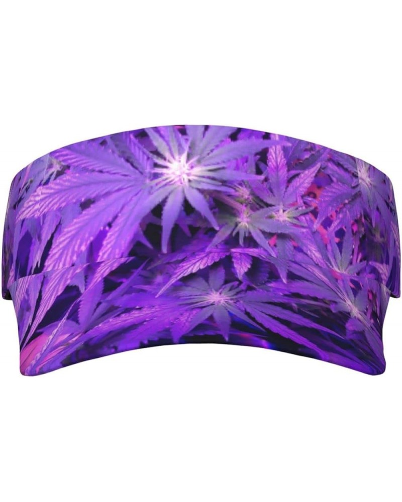 Purple Weed Sun Visor Hats for Women Men Adjustable Sunscreen Visor Cap Golf Visors Summer Empty Top Cap Hat Outdoor Black $1...