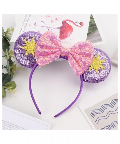 1 Pc Sequin Mouse Ears Headbands with Bow for Birthday Party, Hair Hoop Party Decoration for Women & Girl Style T $6.50 Headb...