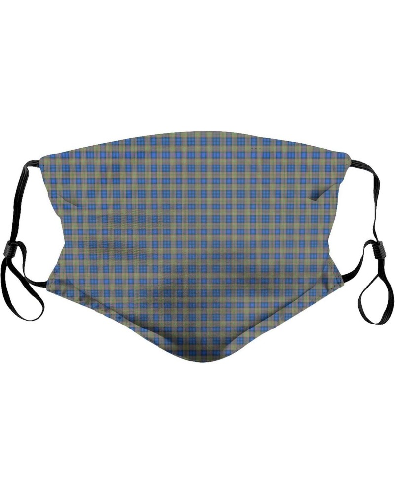 Scottish Clan MacLellan Tartan Plaid Reusable Face Mask with Replaceable Filter Activated Carbon Dust Mask with Two Filters $...