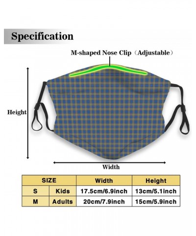 Scottish Clan MacLellan Tartan Plaid Reusable Face Mask with Replaceable Filter Activated Carbon Dust Mask with Two Filters $...