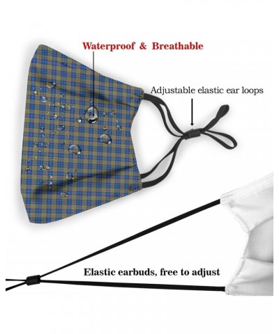 Scottish Clan MacLellan Tartan Plaid Reusable Face Mask with Replaceable Filter Activated Carbon Dust Mask with Two Filters $...